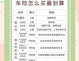 新手车险一般都买哪几种,新手一般买什么保险车险